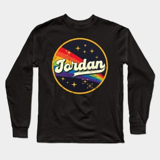 Jordan // Rainbow In Space Vintage Grunge-Style Long Sleeve T-Shirt